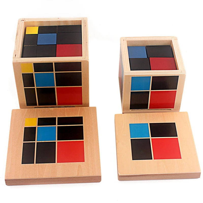 Cubo Binomial de aritm&eacute;tica Montessori, juguete de madera Trinomial, materiales matem&aacute;ticos para juguetes matem&aacute;ticos de madera-1