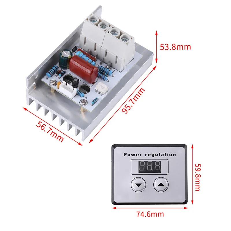 AC 220V 10000W SCR цифровой Управление электронный Напряжение регулятор Скорость диммер