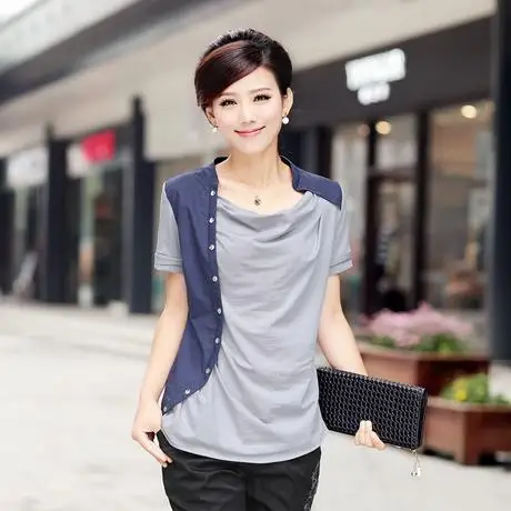 

Women Cotton Fashion Cotton purpel Ladies Tee Shirt Short Sleeve Tops Tee Shirt