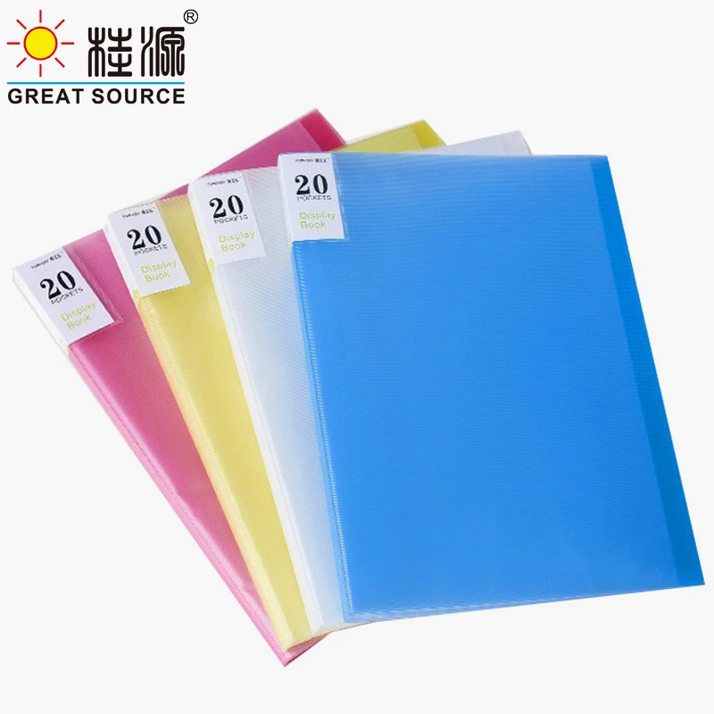 8K Display Folder Drawing Presentation Book 20 Transparent Pockets Fancy Candy Color W335*L445mm(13.19