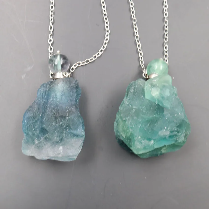 XSM зеленый флюорит парфюмерные ожерелья диффузор эфирного масла ароматерапия