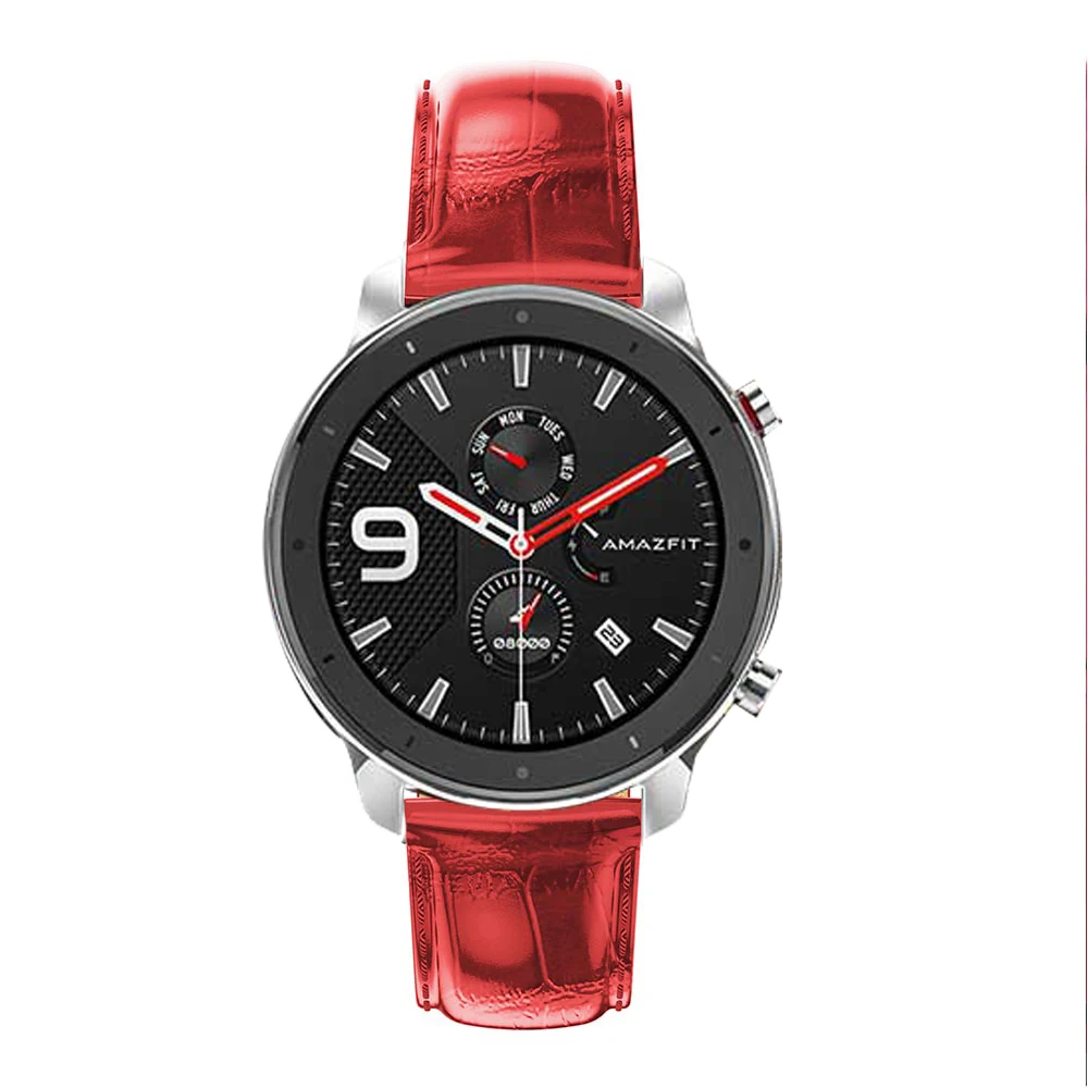 Ремешок из натуральной кожи крокодила для Xiaomi Huami Amazfit GTR 42 мм 47 мм GTS Amazfit BIP Молодежный ремешок для наручных часов браслет ремень