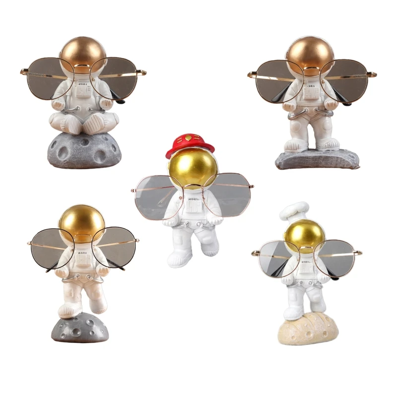 

Astronaut Figurines Glasses Holder Resin Statues Sunglasses Eyeglasses Display Stand Desktop Ornament Home Decoration
