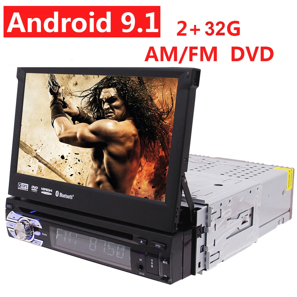 2 + 32G Универсальный Android 9 1 Din автомобильный DVD мультимедийный плеер 1Din Авто
