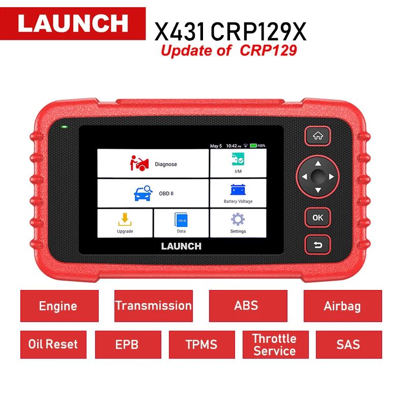 LAUNCH CRP129X launch X431 CRP129X Автомобильный сканер OBD2 автоматический диагностический инструмент автомобильные сканирующие инструменты 4 Системы TPMS EPB дроссельная заслонка PK Creader CRP129 - Цвет: LAUNCH CRP129X