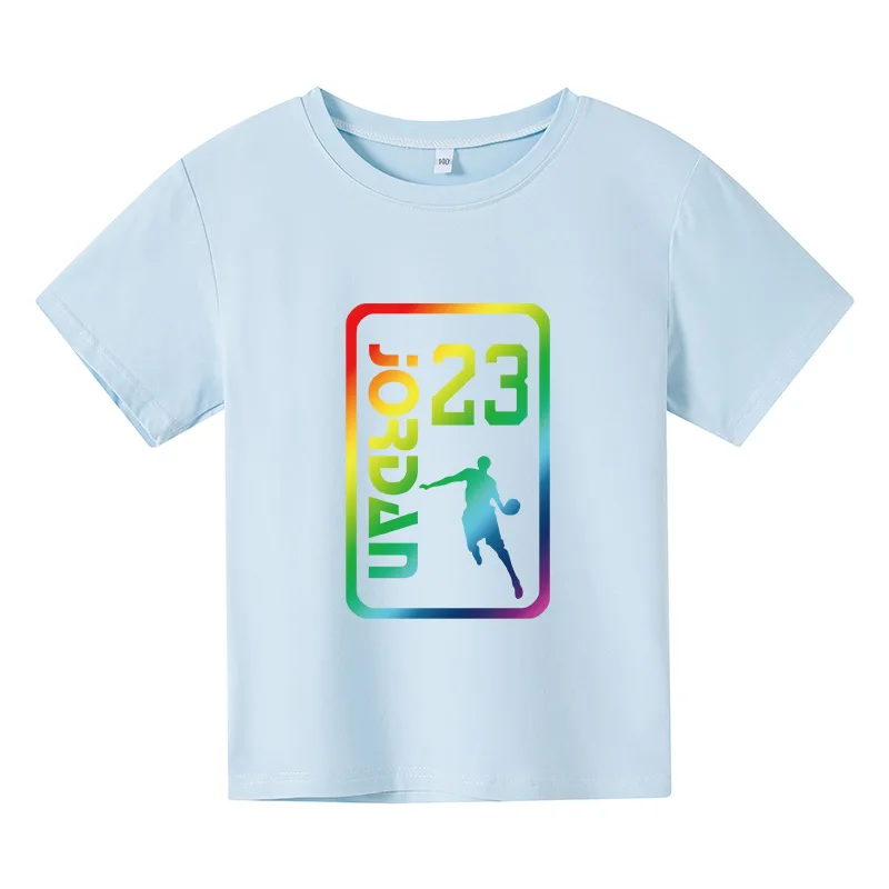 

2021 Jordan and Summer Children's Short-sleeved T-shirt Cotton Boys and Girls Tops Bottoming Shirts Children's Brand Sweatshirts