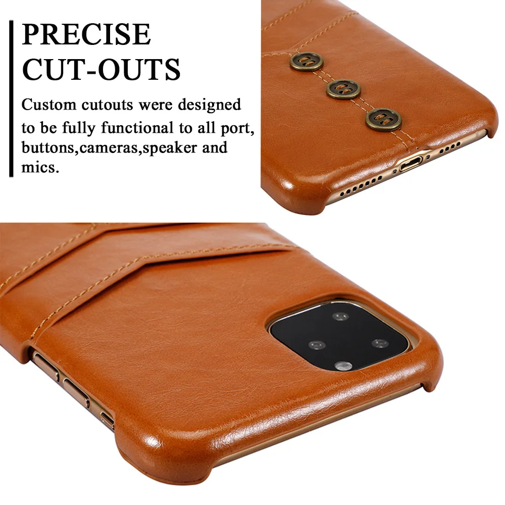 

with Card Pocket Buttons for Iphone 11 Pro Max X Xr Xs Case Luxury Retro Leather Phone Case For Huawei Nova 4e P20 Mate 20 Case
