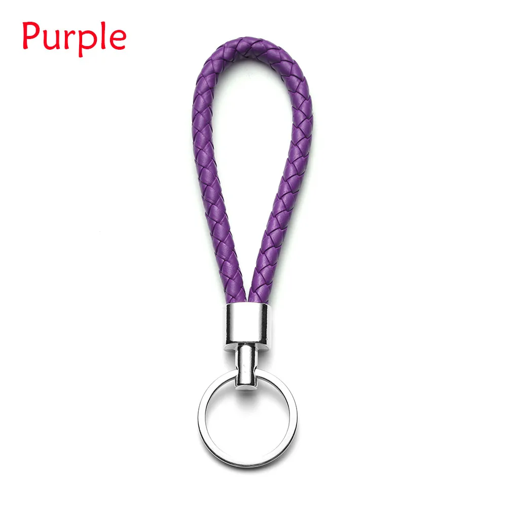purple Модный автомобильный брелок для ключей, Мужской и Женский PU кожаный брелок, автомобильный брелок для ключей, автомобильные аксессуары - Название цвета: purple