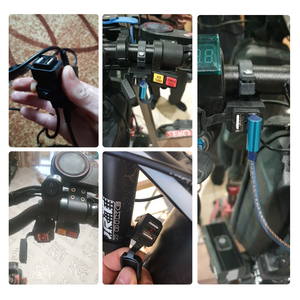 9-24v 9-90v 36V 48V 72V 84v Double1.0A 2.1A USB Charger Universal Electric Scooter Motorcycle Mobile Phone E-bike | Спорт и