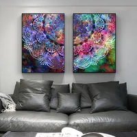 modern abstract gorgeous and colorful painting pattern mandala poster wall art modern printmaking printing bedroom home decorati