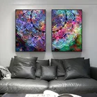 Современная Абстрактная Великолепная и красочная картина узор Мандала плакат настенное Искусство Современная печать спальня домашний декор