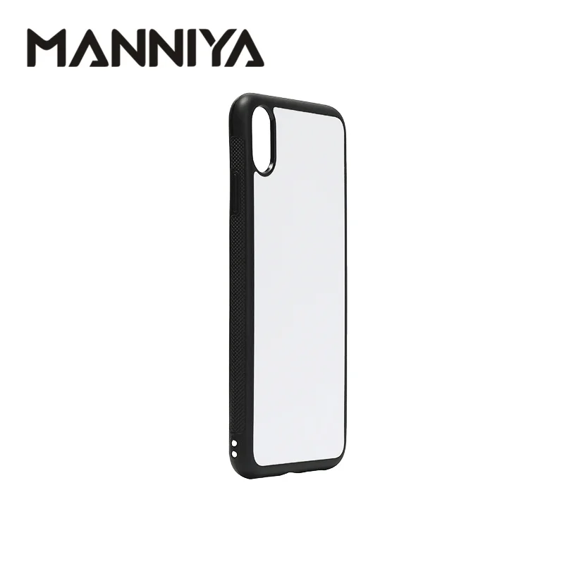 MANNIYA 2D сублимационный пустой резиновый чехол для телефона для iphone XS Max с алюминиевыми вставками и клеем! 100 шт./лот