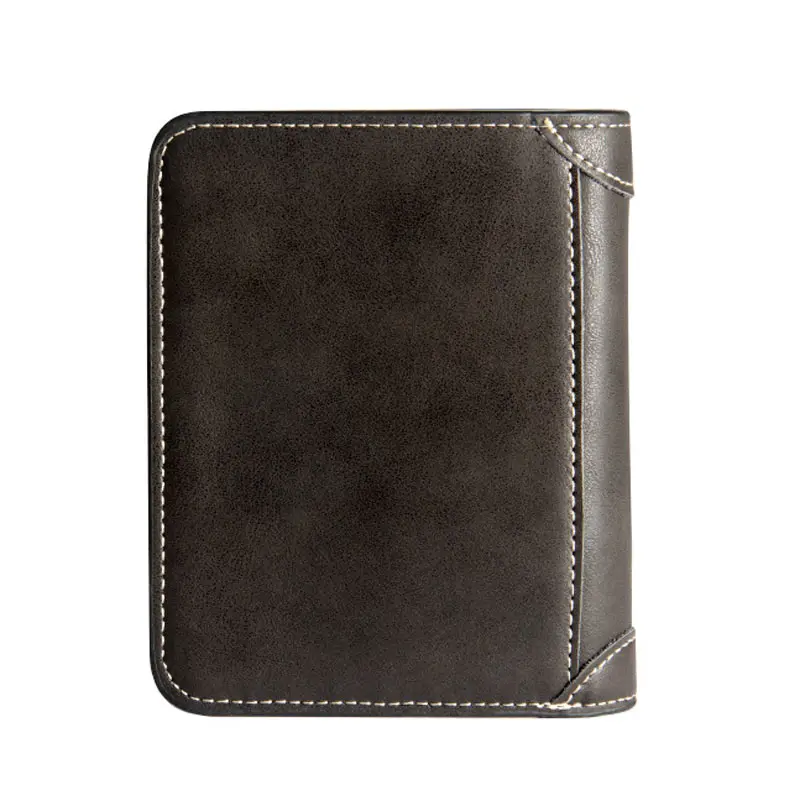 

Men Genuine Leather Billfold Wallet Purses Vintage Brand Luxury Short Slim Coin Pocket Vertical Style Money Card Holder Bag