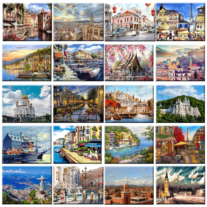 Набор для рисования по номерам на холсте Пейзаж 40 х50 см | Дом и сад