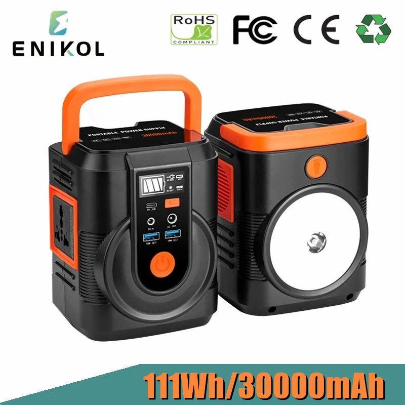Murah 110V/220V Portabel Bank Daya Stasiun LIthium Generator 30000Mah LED Senter Baterai Surya Isi Ulang Untuk Berkemah Di Luar Ruangan