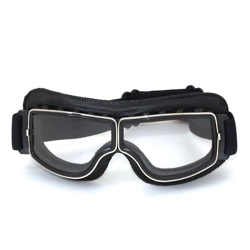 

Best Selling Vintage Goggles Motorcycle Leather Goggles Glasses Cruiser Folding Goggles 3-Color Leather 4-Color Lens