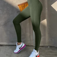 ribbed knitted stripe patchwork women high waist leggings push up fitness sporty sexy 2021 spring summer gym bottoms