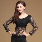 Сексуальная кружевная рубашка с длинным рукавом, для восточных танцев, костюмы для танцев, для танцев