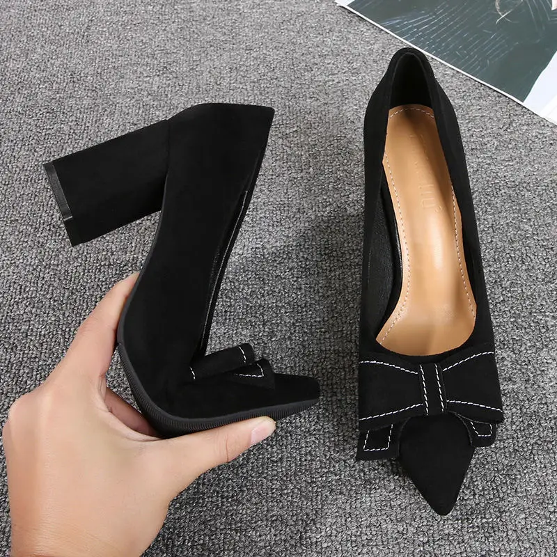 Женские туфли на высоком каблуке Mujer Tacones Altos Стильные черные Повседневные