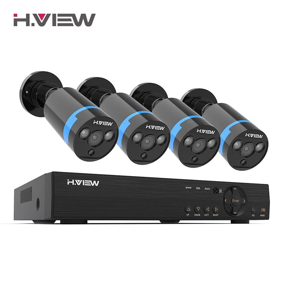H.VIEW камера безопасности 8ch CCTV система 4 1080P CCTV камера видеонаблюдения комплект 8ch DVR для наружного наблюдения