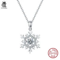orsa jewels dancing moissanite stone snowfake pendant necklace 925 sterling silver necklaces for women girl christmas gift smn39