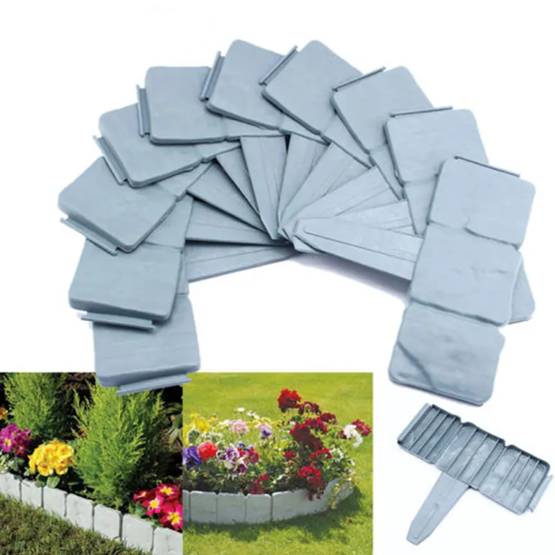 Садовый забор ограждение для сада практичное украшение красивый серый пластик 22