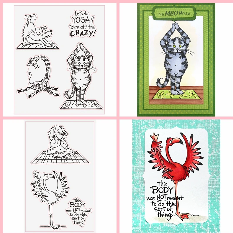 Прозрачные марки Скрапбукинг крафт бумага для творчества кошек жирафов щенков