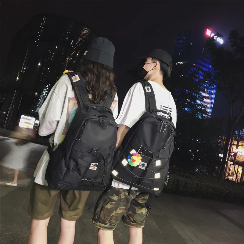 

2021 Fashionable Schoolbag male high school student campus college student reflective backpack male fashion trend female
