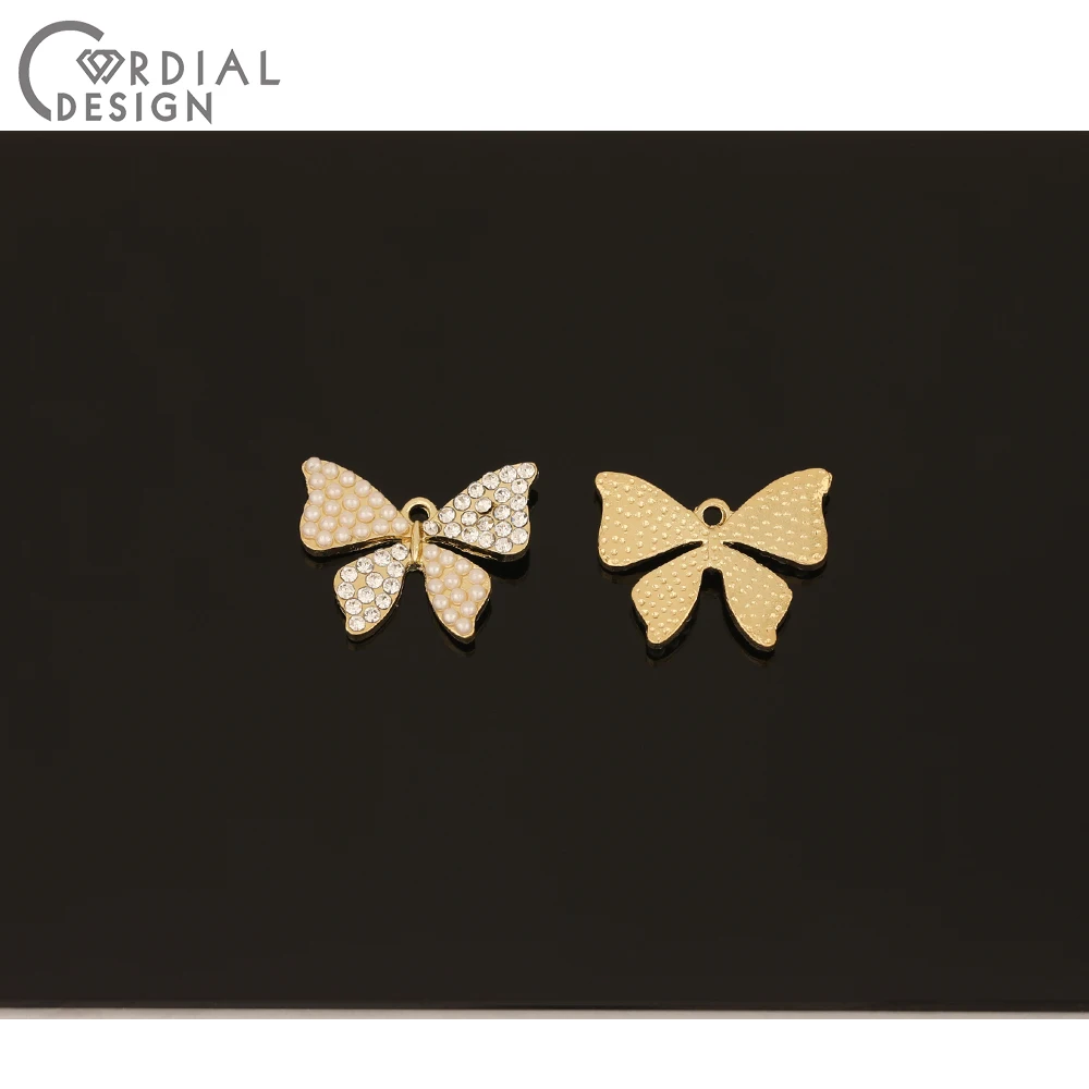 

Cordial Design 50Pcs 16*21MM Earrings Accessories/Rhinestone Pendant/Butterfly Shape/DIY Charms/Jewelry Findings & Components