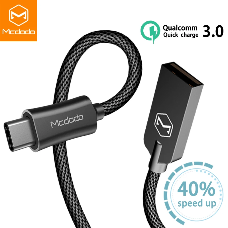 Mcdodo usb type-C кабель 2A для Oneplus huawei mate 20 Pro USB кабель QC 3,0 Быстрая зарядка USB-C кабель для передачи данных для samsung S9 S8 Plus