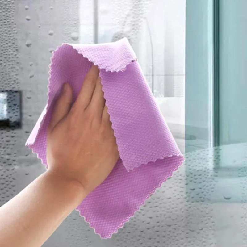 

5Pcs Home Washing Dish Cleaning Towel Kitchen Anti-Grease Wiping Rags Efficient Fish Scale Wipe Cloth Cleaning Cloth