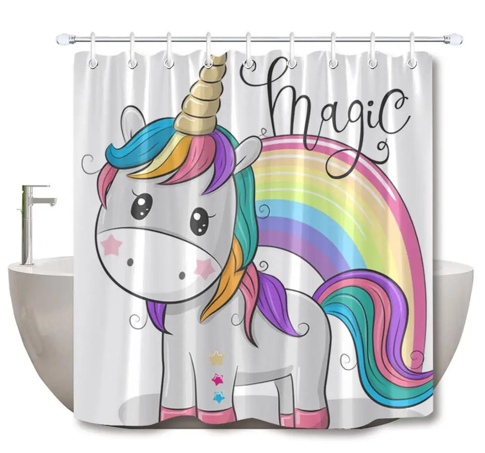 LB Забавный единорог с бабочкой детская занавеска для девочек водонепроницаемая