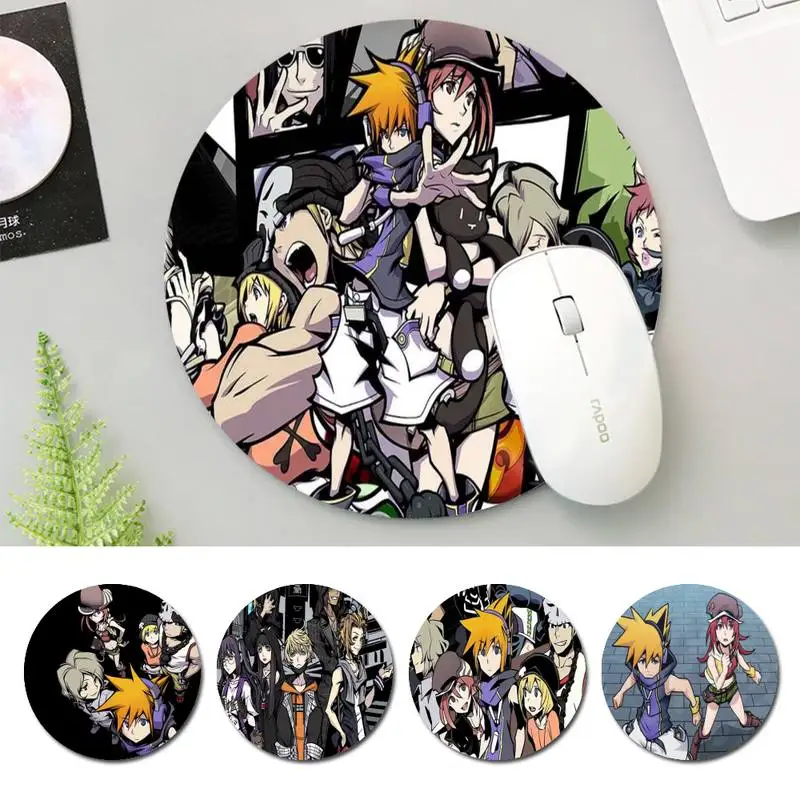 

Round The World Ends With You Mouse Mat Keyboard Mat Desk Durable Desktop Mousepad Rubber Gaming Round Mouse Pad Office MouseMat