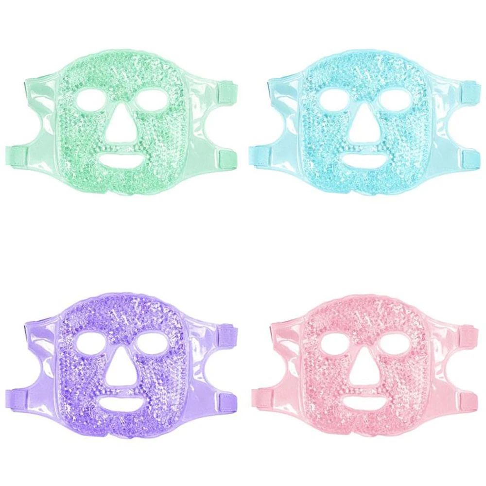 

1PC Cold Hot Compress Gel Ice Facial Mask with Gel Beads Reduce Eye Puffiness Relief Face Puffiness Sleeping Travel Therapeutic