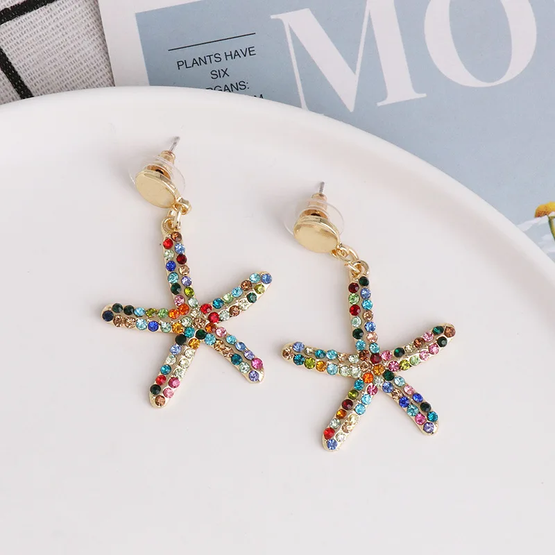 

YaYi Jewelry Fashion Bohemia Multi Glass Crystal Rhinestone Dangle Women Hook Eardrop Wear Ear Band Long Star Tassel Earrings