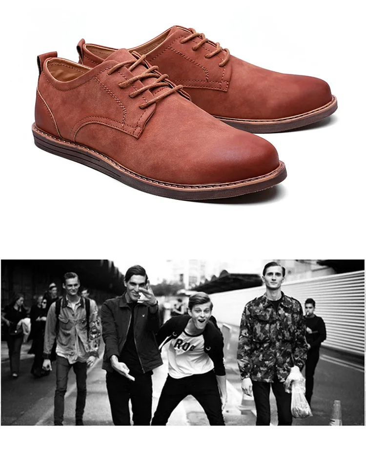 

2020 New Male Casual Shoes Men Leather Flat Shoes Low Top Sneakers Leather Men Oxford Shoes Luxury Brand