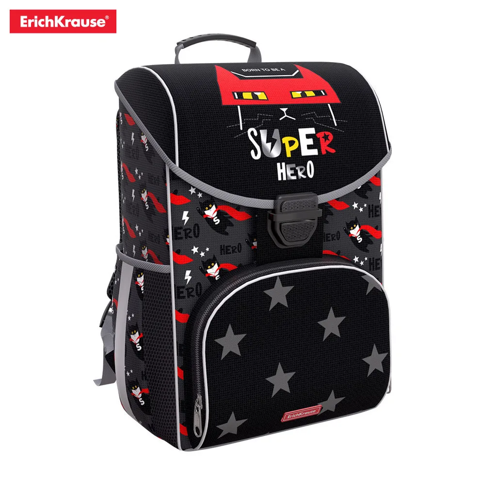Ученический ранец ErichKrause ErgoLine 15L для мальчиков Racoon Geometry Hockey Native Space Bear Super Hero Track
