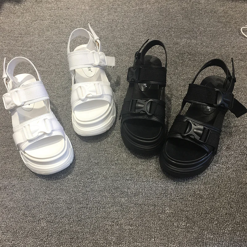 

Platform Women's Sandals 2019 Fashion Summer Leather Buckle Women Thick Soled Beach Sandal Casual Chunky Woman Shoes
