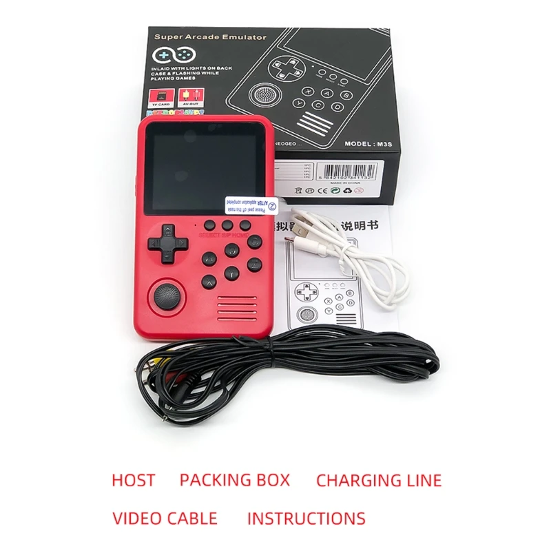 

M3S Mini Handheld Game Console Players Built-in 1500+ Games 16 Bit Retro Smart Video Gaming 4G TF Card Gift