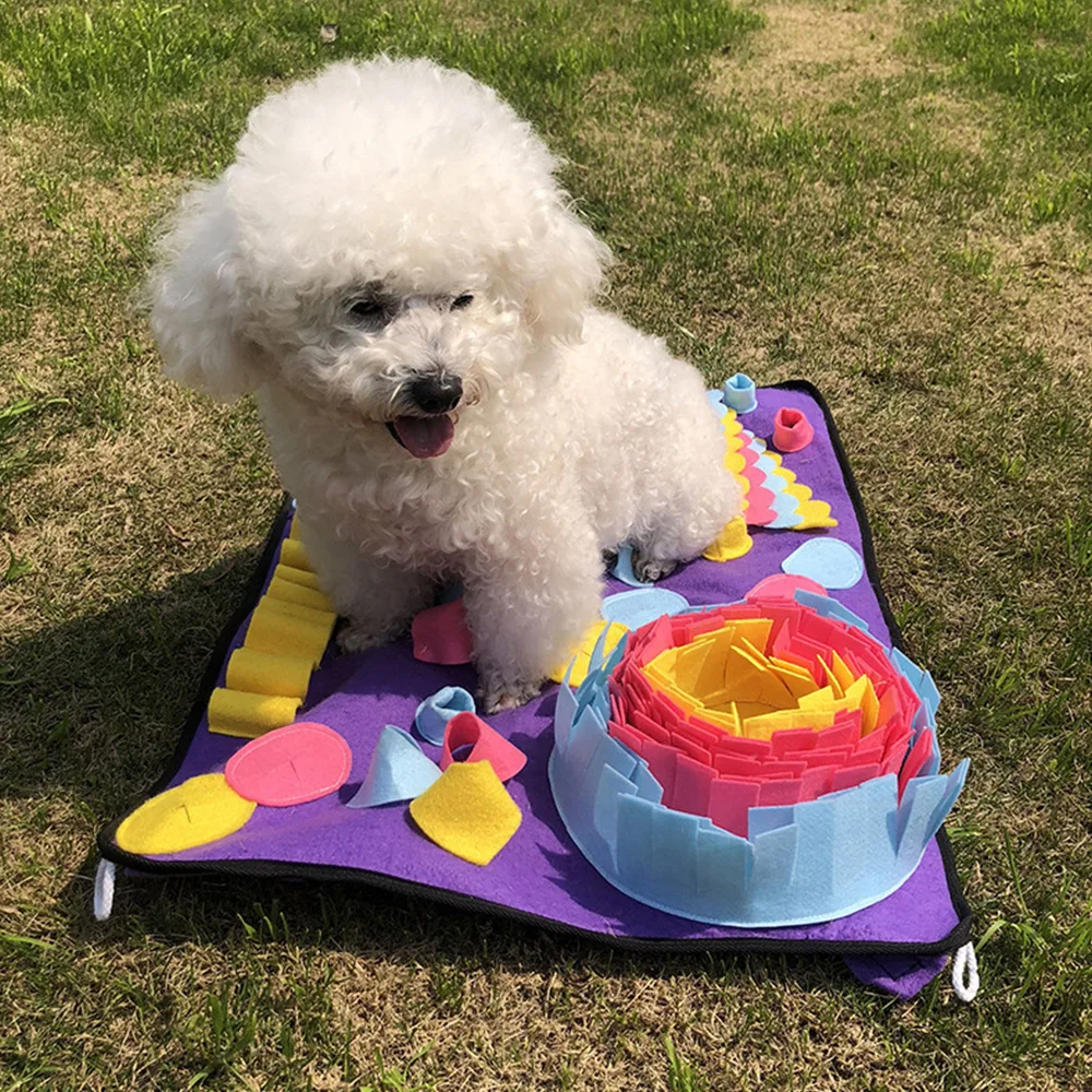 

Pet Dog Sniffing Mat Find Food Training Blanket Play Toys Dog Mat For Relieve Stress Puzzle Sniffing Mat Pad Non-toxic Washable
