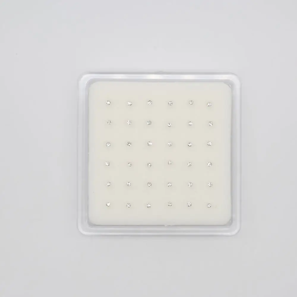 

36pcs/set S925 Fashion 1mm Tiny Nose Studs Pins white crystal Piercing Body Piercing jewelry One piece of distribution
