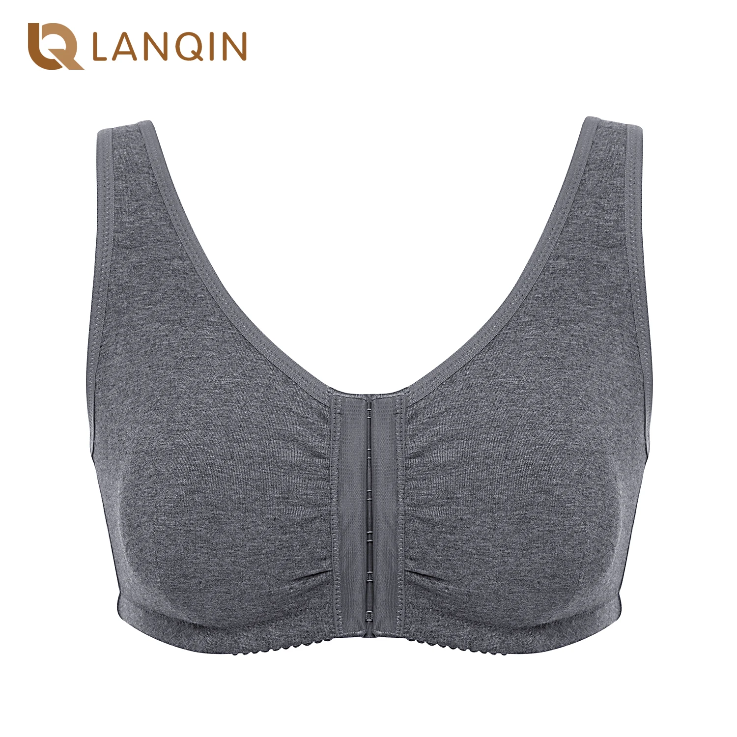 Women's Comfort Racerback Front Closure Cotton Bra Post Surgery Wireless