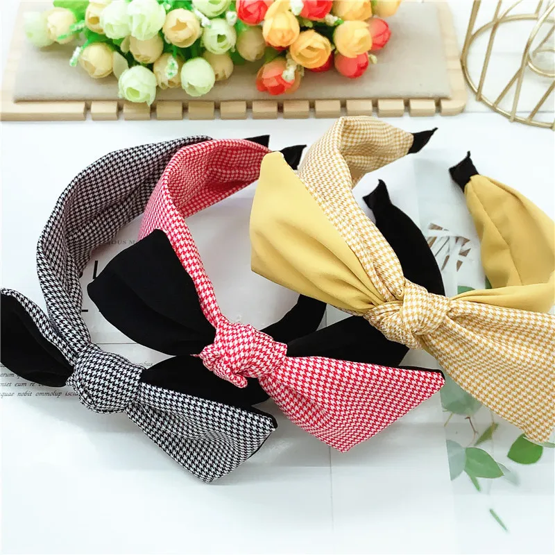 

New Hair Accessories Wholesale Fashion Girl Sweet Thousand Bird Lattice Solid Color Knot Bow Cloth Hairpin