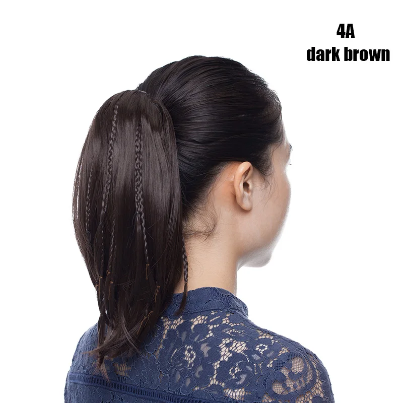 dark brown S-noilite, 11 дюймов, Женские синтетические накладные волосы на заколках в виде хвоста пони, прямые накладные волосы, сделай сам, стильные накладные волосы пони - Цвет: dark brown