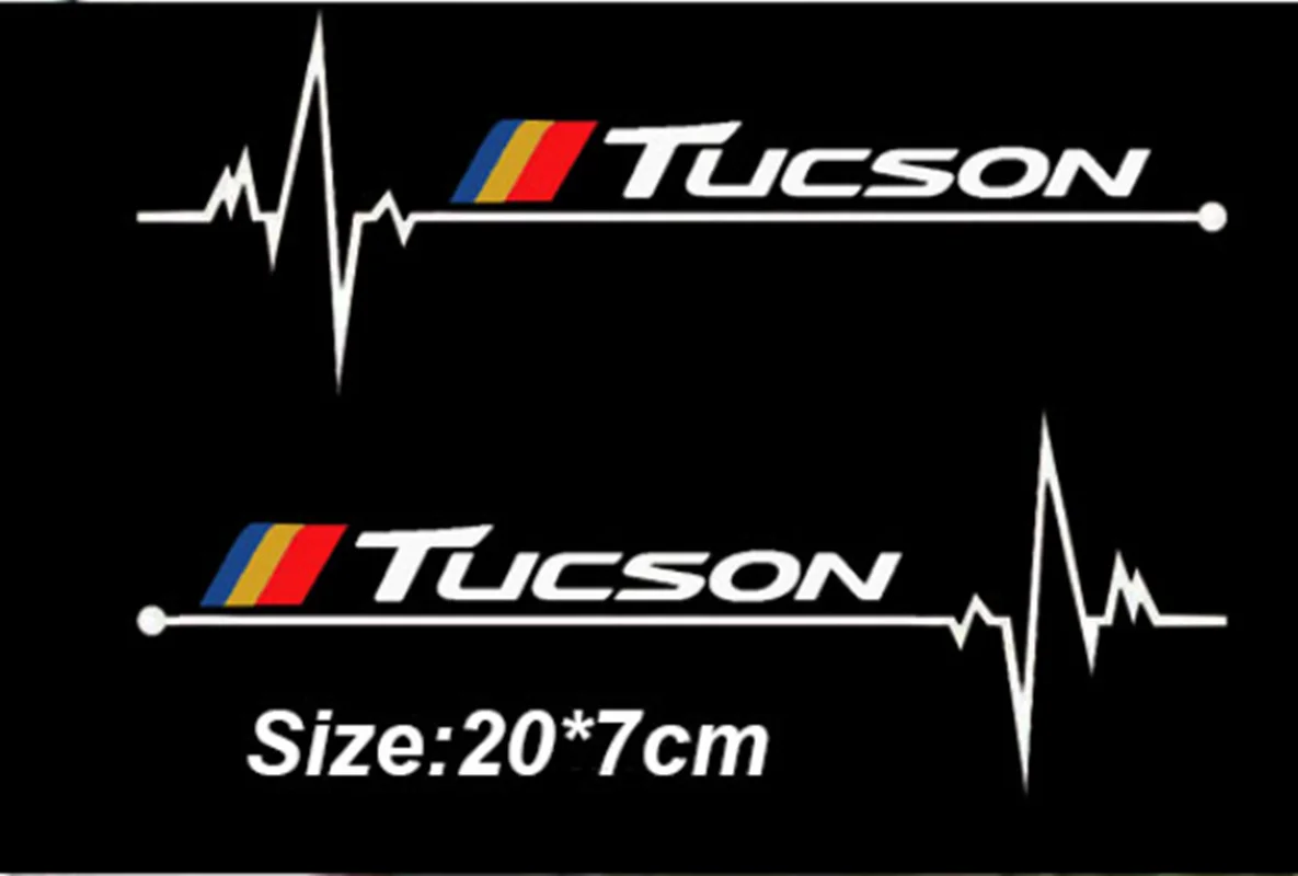 

2pcs Car decal Tucson logo window decal is suitable for modern car window decal