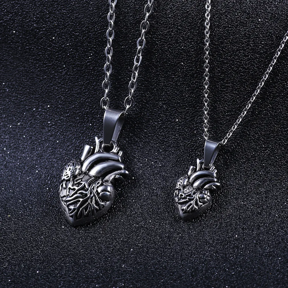 Минималистичное ожерелье из нержавеющей стали с подвеской в виде анатомического