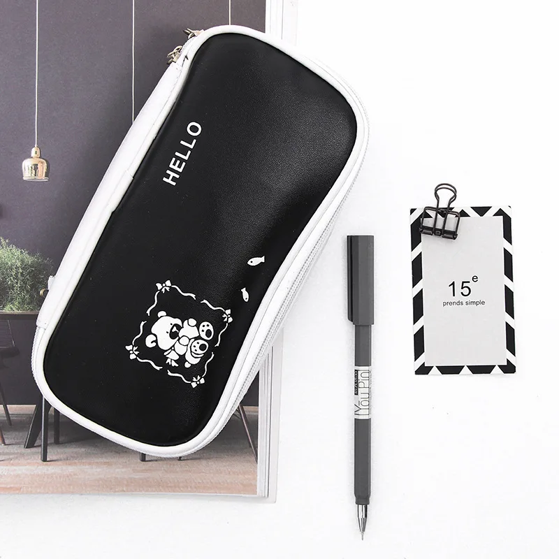 Большой Вместительный милый кавайный пенал мультяшный Кот школьная сумка