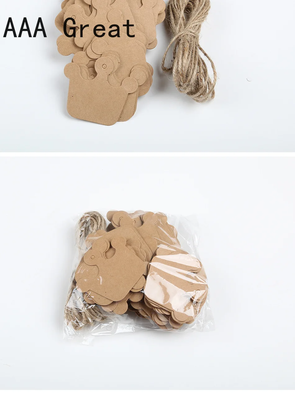 100Pcs/Lot Blank Kraft Paper Card Hang Tag Favor Marking Garment Prices Label Tags Birthday Decorations Invitation Christmas | Дом и сад