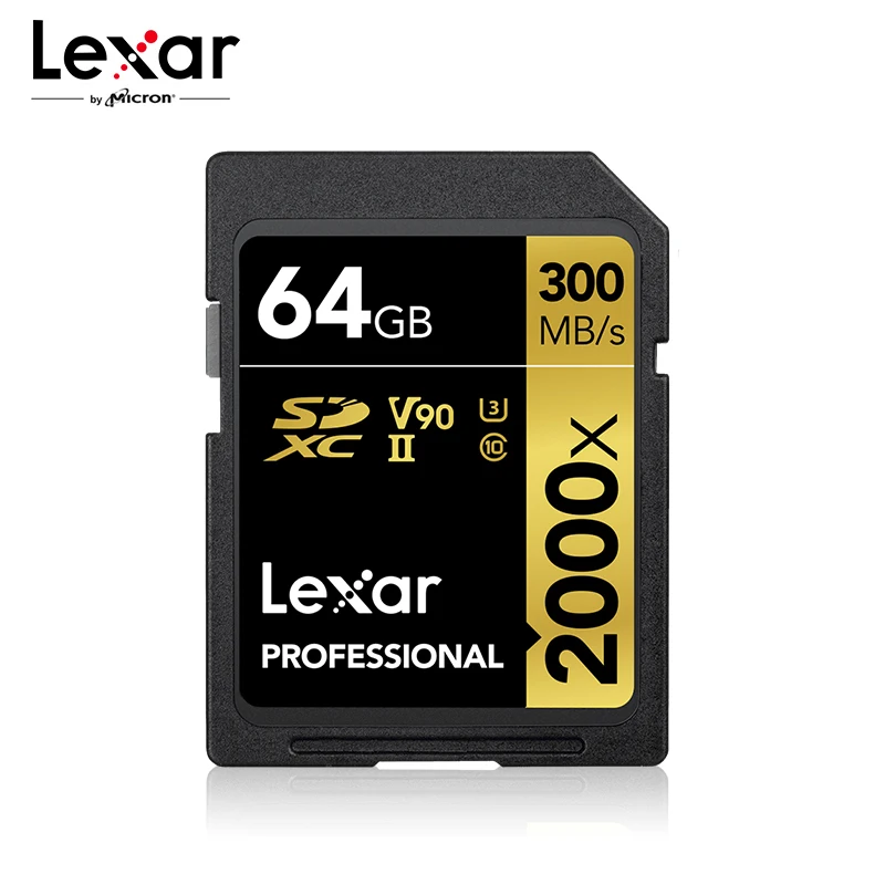 Lexar 2000X UHS-II SD card 32GB 64GB 128G Flash Memory Card 300MB/s High Speed For Lexar 2000x 3D 4K Digital SLR Camera
