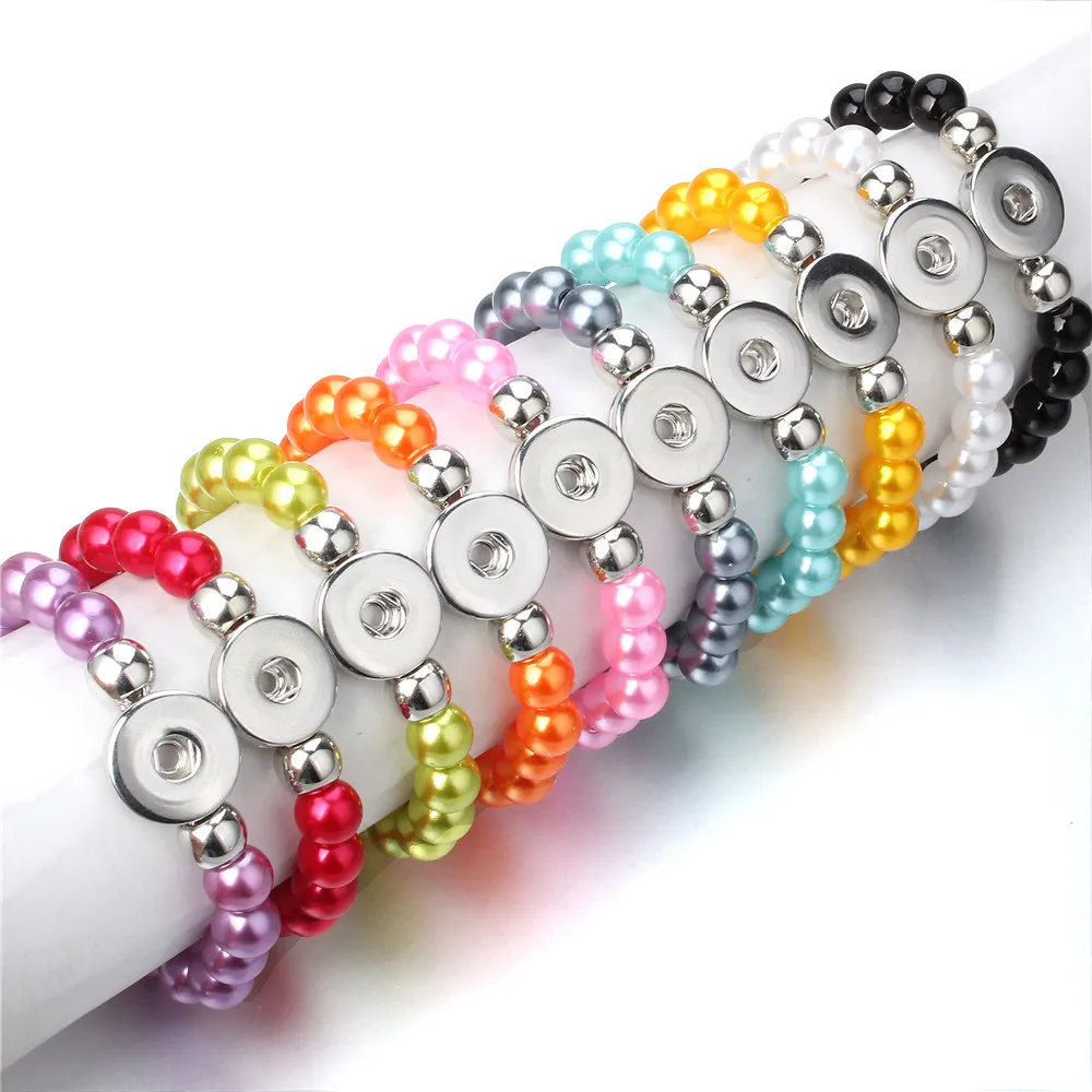 Красочные Бусины браслет с застежкой сделай сам подвесками 18 мм кнопки ювелирные